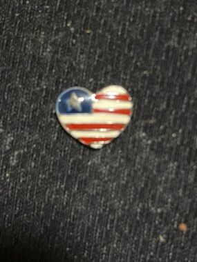 Patriotic Heart Enamel Pin - Red, White & Blue